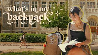 whats in my backpack for senior year of college ✮⋆˙ back to school supplies haul amp giveaway [upl. by Ydolem]