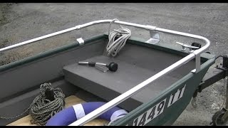 Jon Boat Mods  Part 2  Bilge Pump Bow Light amp Floor Boards [upl. by Assenna]