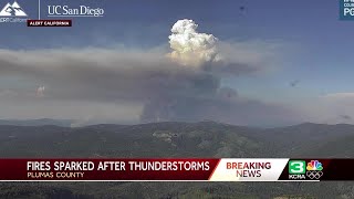 Lightning sparks multiple fires in Plumas National Forest [upl. by Thebazile]