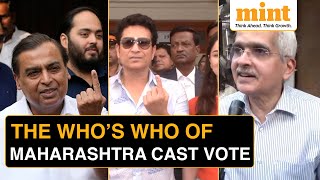 Maharashtra Elections 2024 Ambani Family RBI Governor Celebs Politicians Vote  WATCH [upl. by Reimer]