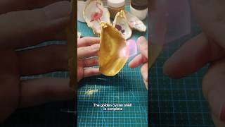 Make a golden oyster shell seashellart shellcraft oystershell beachdecor shellslegend [upl. by Traggat]