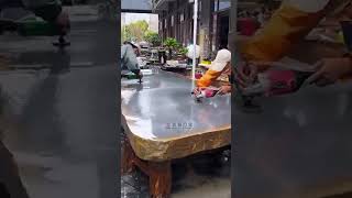 Hand Polished Black Basalt Table [upl. by Notsuoh28]