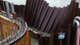 Cofferdam collapses in Gladstone [upl. by Elyc16]