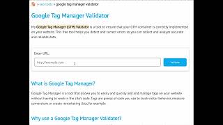 Google Tag Manager Validator  Free SEO tool [upl. by Ennaillij]