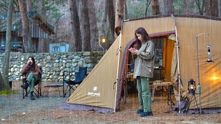 Two Girls Camping Festival with Dogs in the Rain for 3 Days [upl. by Bergquist]