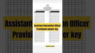 Assistant information officer  provisional answer key  psc answerkey [upl. by Drarig344]