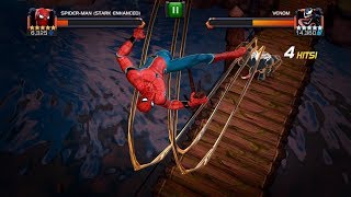 Marvel Contest of Champions Spider man Stark Enhanced Vs Venom [upl. by Ecnadnak]