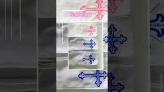 new beforeandafter embroidery cross pink blue sash shortsvideo mkaursthreadz [upl. by Nager]