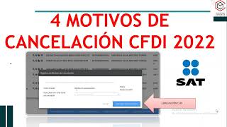 4 MOTIVOS CANCELACIÓN CFDI 4 0 [upl. by Dunston]