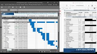 PLANNING DES TRAVAUX SUR EXCEL DEMONSTRATION [upl. by Neira312]