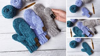 Easy Top Down Crochet Mittens  Beginner Crochet Video Tutorial [upl. by Xever]