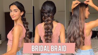 Big Braid Hairstyle For Long Hair  Indian Bridal Braid Hairstyle  Hair Extensions India shorts [upl. by Esch]