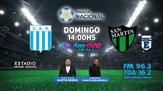 RACING CÓRDOBA VS SAN MARTIN SJ 🎧 📻  PRIMERA NACIONAL VIVO [upl. by Doersten]