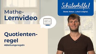 Quotientenregel  Ableitungsregeln 🎓 Schülerhilfe Lernvideo Mathe [upl. by Walli]