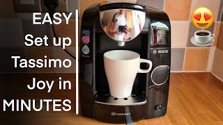 Tassimo Joy by BOSCH 2021  How to set up your coffee machine  EASY step by step guide [upl. by Miles696]