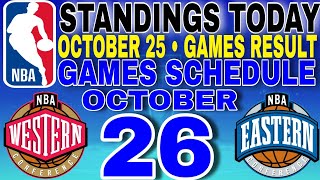 nba standings today October 25 2024  games results  games schedule October 26 2024 [upl. by Grannias187]