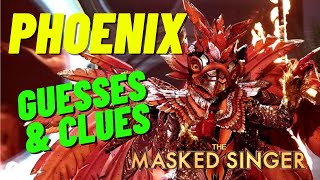 Masked Singer Phoenix  Clues and Judges Guesses [upl. by Tirrell122]