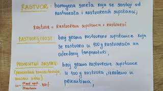 🧪RASTVORI Rastvorljivost Procentna koncentracija rastvora VODA 💧 Priprema za test 2deo [upl. by Olvan]