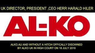 ALKO GLOBAL CEO HERR HARALD HILER DISOWNS ALKO AUSTRALIA AKS ESC ATC MAMMUT [upl. by Oberheim]