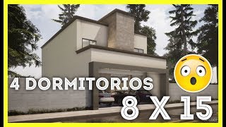 🏡PLANO DE CASA 8 X 15 METROS arquitectura planosdecasas fachadasdecasas desgin sobrado [upl. by Menell195]