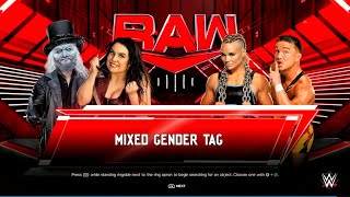 Uncle howdy amp Nikki Cross Vs Chad Gable amp Ivy Nile  Mix Gender Tag Match At RAW  WWE 2k24 [upl. by Egroej]