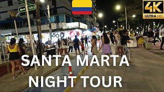 Santa Marta Colombia 🇨🇴 Night Tour in 4k Ultra HD [upl. by Fornof]