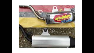 KX112 new exhaust FMF SHORTY fmfkawasakikx112dirtbikeexhaustmotocrossrideraceready [upl. by Alfonso468]