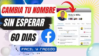 cambia el nombre en facebook sin esperar 60 dias Solucion [upl. by Saxena]