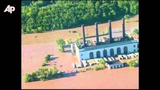 Raw Video NY Gov Flies Over Severe Flooding [upl. by Llenrrad]