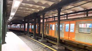 Athens Metro train leaves Monastiraki station  Line 1 [upl. by Laerol]