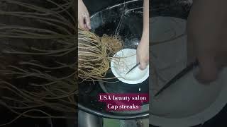 cap streaking cap highlights from USA beauty salon hairclour shorts [upl. by Odnuges878]