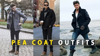 pea coat men  how to style pea coat  mens fashion shorts [upl. by Ydolem465]