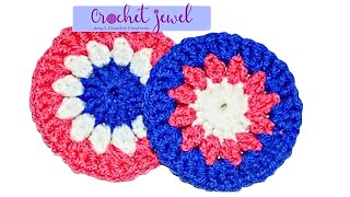 Crochet Coaster Tutorial For Beginners Step By Step  Crochet Coaster DIY [upl. by Hayouqes]