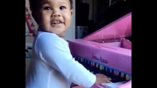 Teyana Taylor amp Iman Shumpert DAUGHTER Playing PIANO 🎹👶😍 [upl. by Bj506]