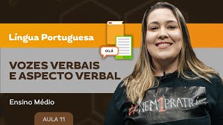 Vozes verbais e aspecto verbal  Língua Portuguesa  Ensino Médio [upl. by Aerdnaek]