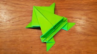 Origami Jumping Paper Frog  Fun amp Easy Origami [upl. by Nuris]