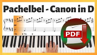 Pachelbel  Canon in D Major  Piano Sheet Music  Piano Tutorial  Piano Pieces For [upl. by Harraf310]