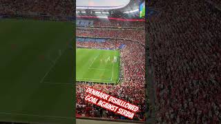 Jonas Wind disallowed goal for Denmark against Serbia at the EURO 2024 at Allianz Arena München [upl. by Barcot507]