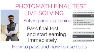 photomath fnal test live solving  become an expert on photomath work from home job  photomath [upl. by Solram]