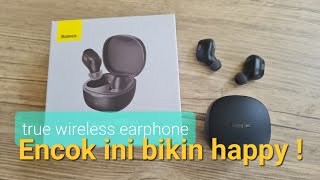 Unboxing Baseus Encok WM01  True Wireless Earphone Bluetooth Mini Terbaik [upl. by Sucramat]