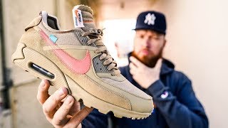 HOW GOOD IS THE OFF WHITE NIKE AIR MAX 90 DESERT ORE Early In Hand amp On Feet Review [upl. by Aural369]