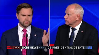 Vice Presidential candidates Walz and Vance spar on energy policy and climate change [upl. by Enelak]