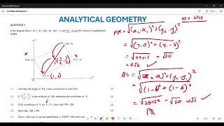 ANALYTICAL GEOMETRY GRADE 10 EXAM QUESTION NOV 2017 P2 [upl. by Iggy554]