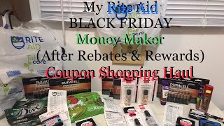 My Rite Aid BLACK FRIDAY Coupon Shopping Haul  Money Maker After Rebates amp REWARDS  NoW Thru 1125 [upl. by Purdum285]