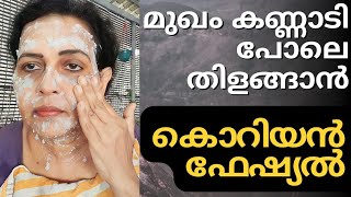 പത്തു പൈസ ചിലവില്ലാതെ വീട്ടിലിരുന്നു മുഖം കണ്ണാടി പോലെ ആക്കാം  Korean facial for glowing skin [upl. by Appledorf]