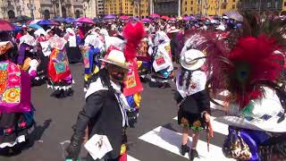 Pasacalle Jaujino en la plaza Mayor de Lima 22 abril 2018 [upl. by Ethelbert21]