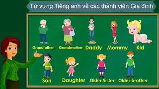 Thanh nấm  Học từ vựng tiếng anh về cách gọi tên các thành viên trong Gia đình  Tiếng anh lớp 1 [upl. by Laemaj]