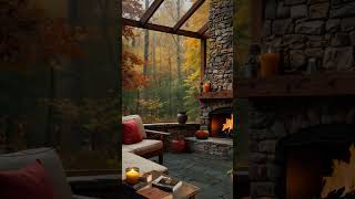 Cozy Pavilion Reading Nook 📖🔥autumn fireplace relaxing vibe [upl. by Ittak]