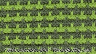 Stricken  Hebemaschenmuster  Hahnentrittstreifen  Veronika Hug [upl. by Heger]