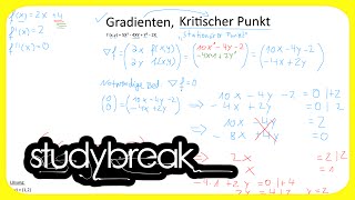 Zweidimensionale Funktionen Gradienten Notwendige Bedingung  Wirtschaftsmathematik [upl. by Patrice]